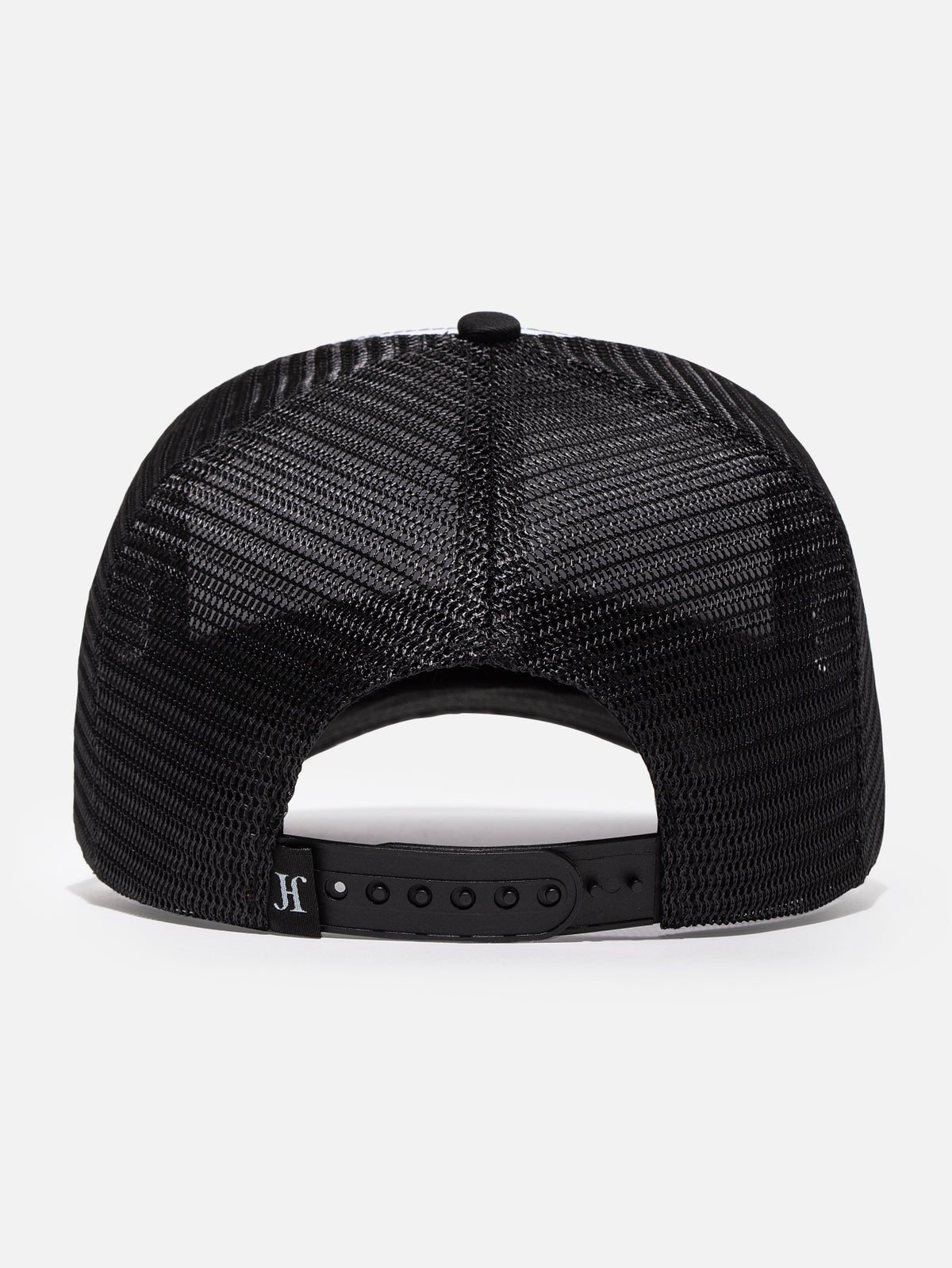 El Profesor White/Black Rubber Trucker Cap by John Hatter & CO