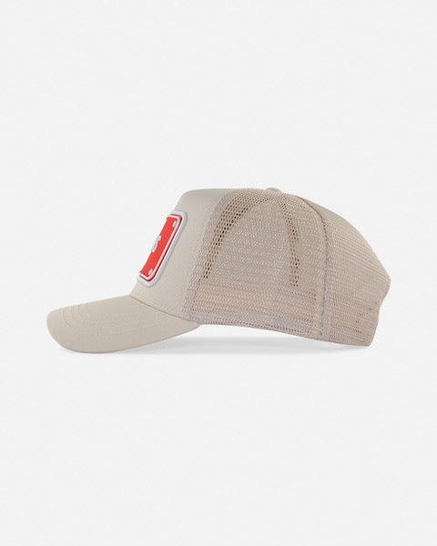 Big Guns Beige Rubber Trucker Cap by John Hatter & CO
