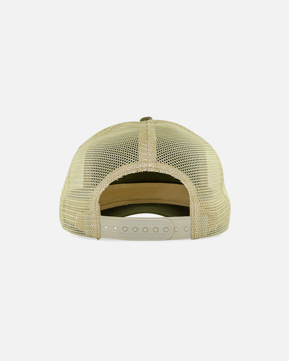 Cash Is King - Olive Green Rubber Trucker Cap by John Hatter & CO
