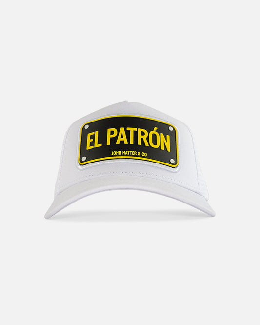 El Patron White Rubber Trucker Cap by John Hatter & CO