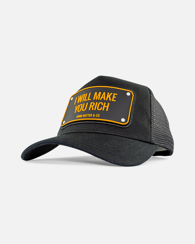 I Will Make You Rich Rubber Trucker Cap by John Hatter & CO