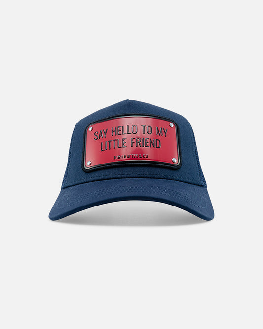 Say Hello To My Little Friend Black Trucker Cap by John Hatter & CO, front view