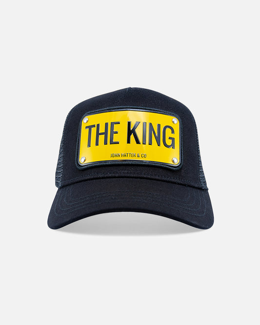 The King Black Trucker Cap by John Hatter & CO, front view