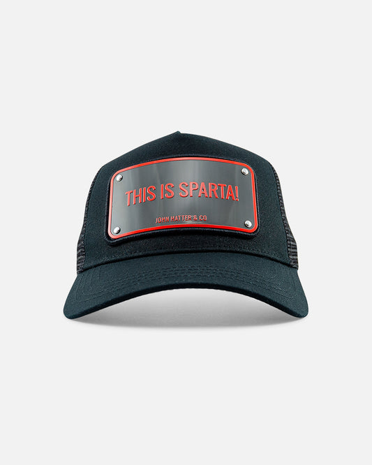 This Is Sparta Blue Trucker Cap by John Hatter & CO, front view
