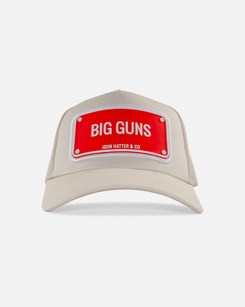 Big Guns Beige Rubber Trucker Cap by John Hatter & CO