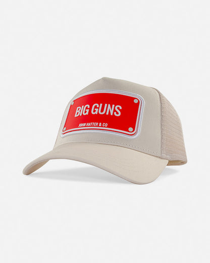 Big Guns Beige Rubber Trucker Cap by John Hatter & CO