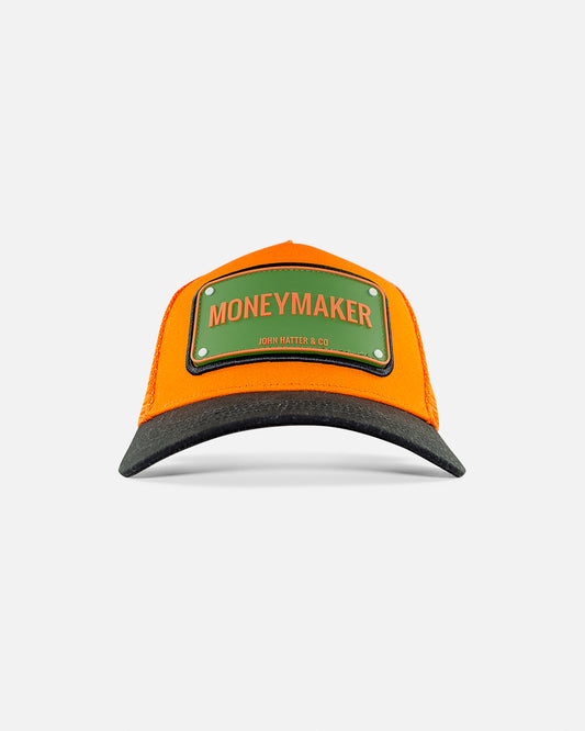 Money Maker Orange Rubber Trucker Cap by John Hatter & CO