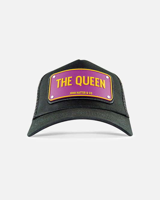 The Queen Black Rubber Trucker Cap by John Hatter & CO