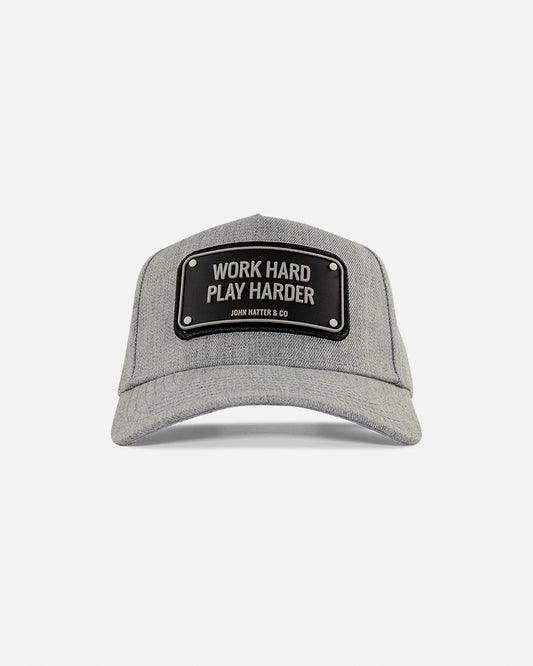 Work Hard Grey Baseball Cap by John Hatter & CO