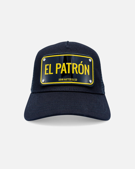 El Patrón Black Trucker Cap by John Hatter & CO, front view