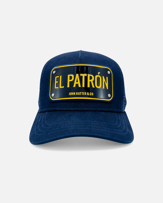 El Patrón Navy Trucker Cap by John Hatter & CO, front view