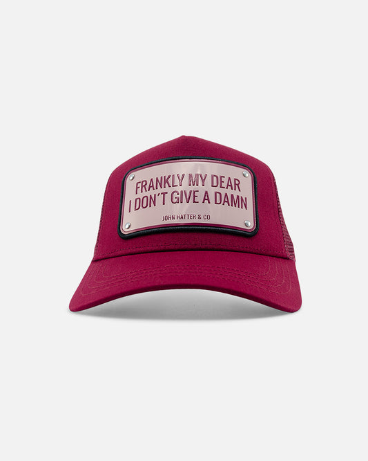 Frankly My Dear, I Don't Give A Damn Red Trucker Cap by John Hatter & CO, front view
