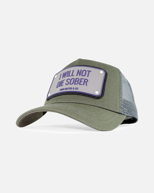I Will Not Die Sober Grey - RUBBER CAP