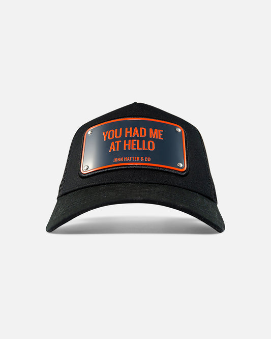 You Had Me At Hello Black Trucker Cap by John Hatter & CO